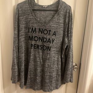 I’M NOT A MONDAY PERSON Shirt with hood attached